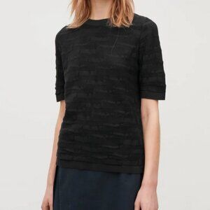 COS Irregular-Stitch Knit Top, Size Large